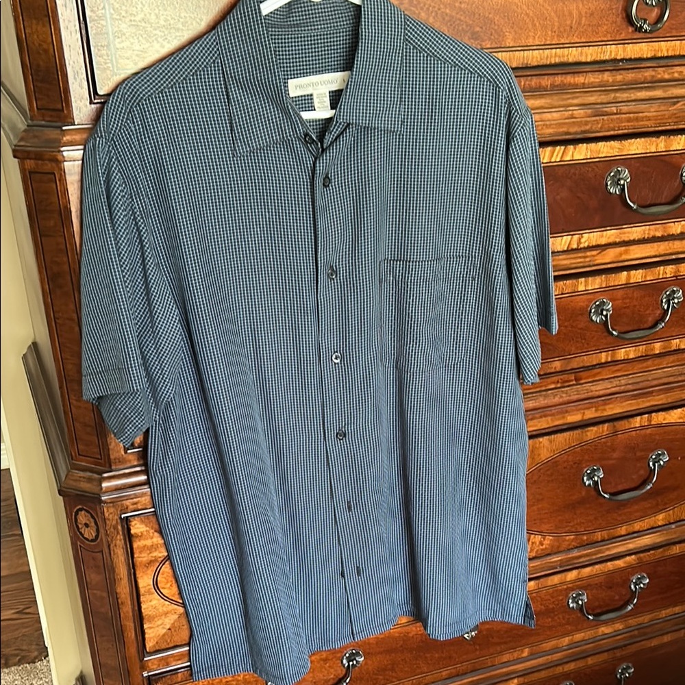 Pronto Uomo Blue Casual Button Down Shirt